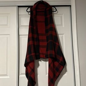 Red & Black Plaid Cardigan